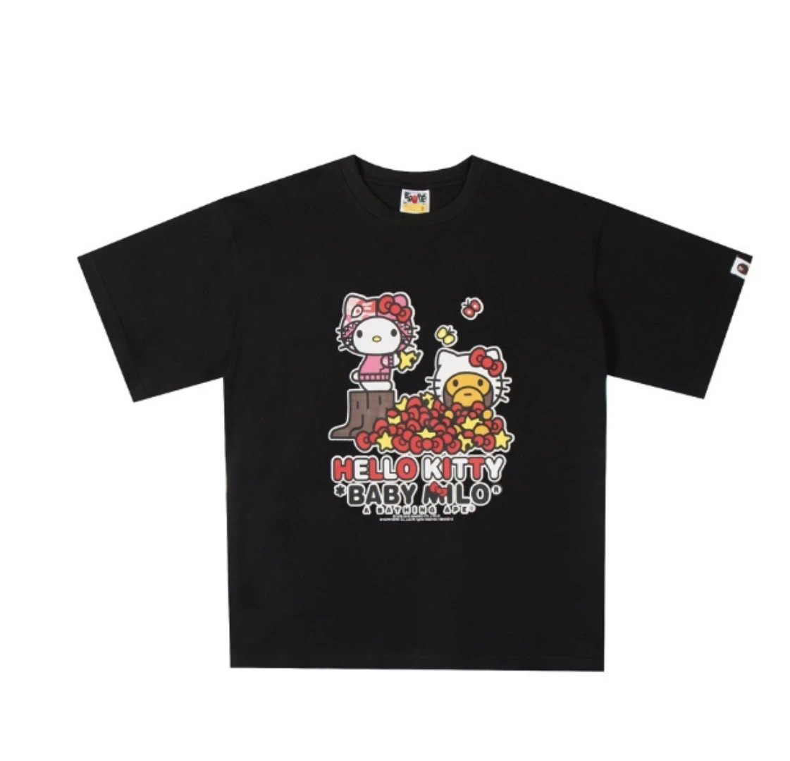 A Bathing Ape T-Shirts Baby Milo Sanrio Character Graphic — Black powder 3