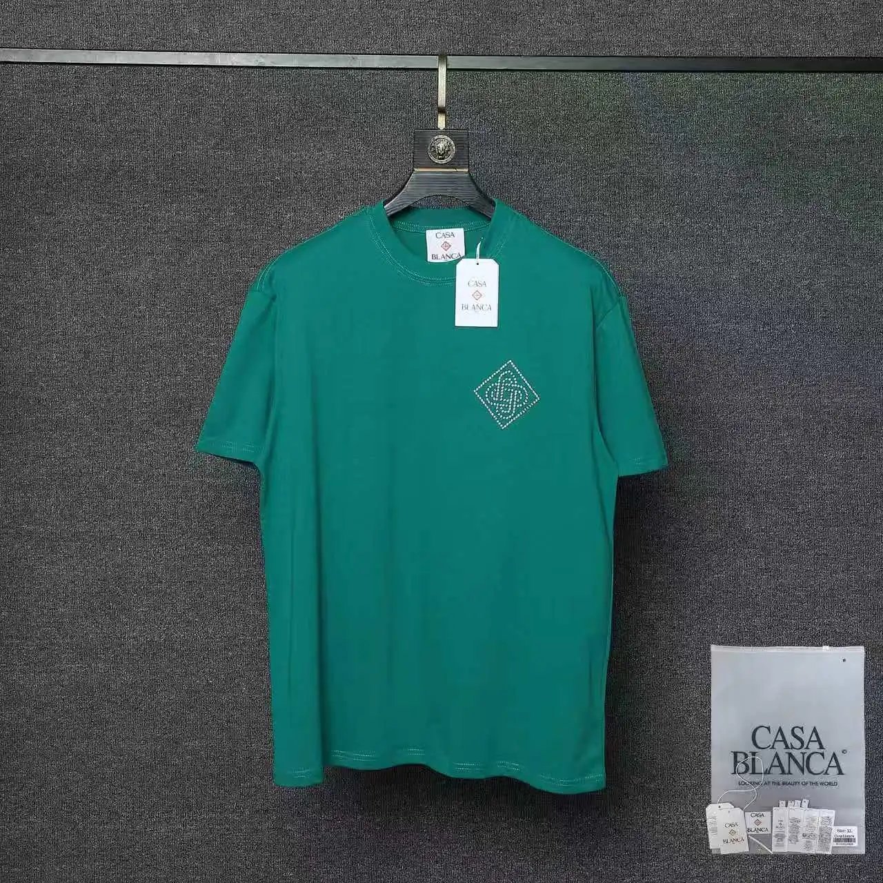Casablanca T-Shirts Short-Sleeve Logo Patch T-Shirt — 015 Dark green
