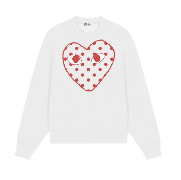Comme des Garçons Play Heart Eyes White Sweater - 21