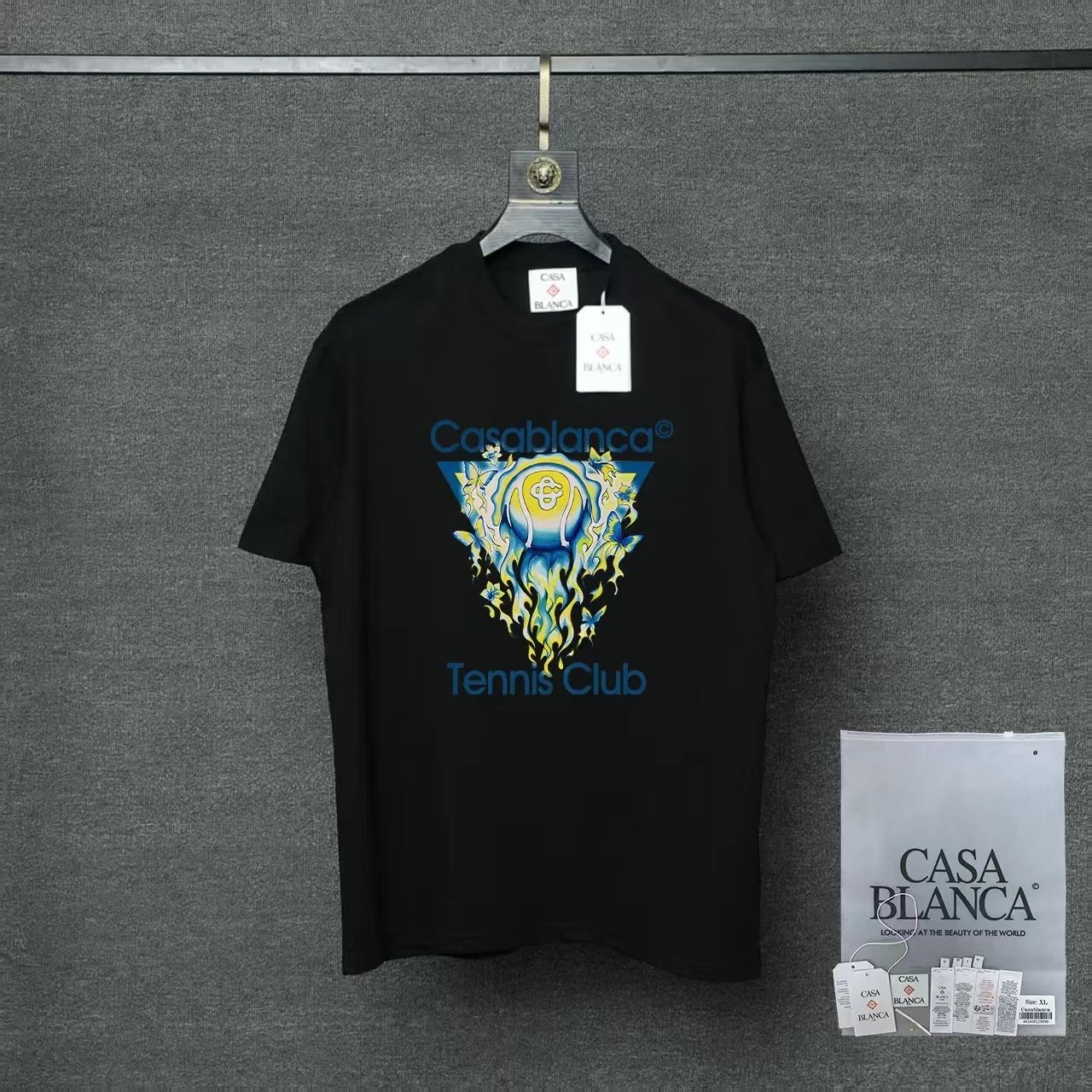 Casablanca T-Shirts Short-Sleeve Graphic Logo T-Shirt — 07 Black