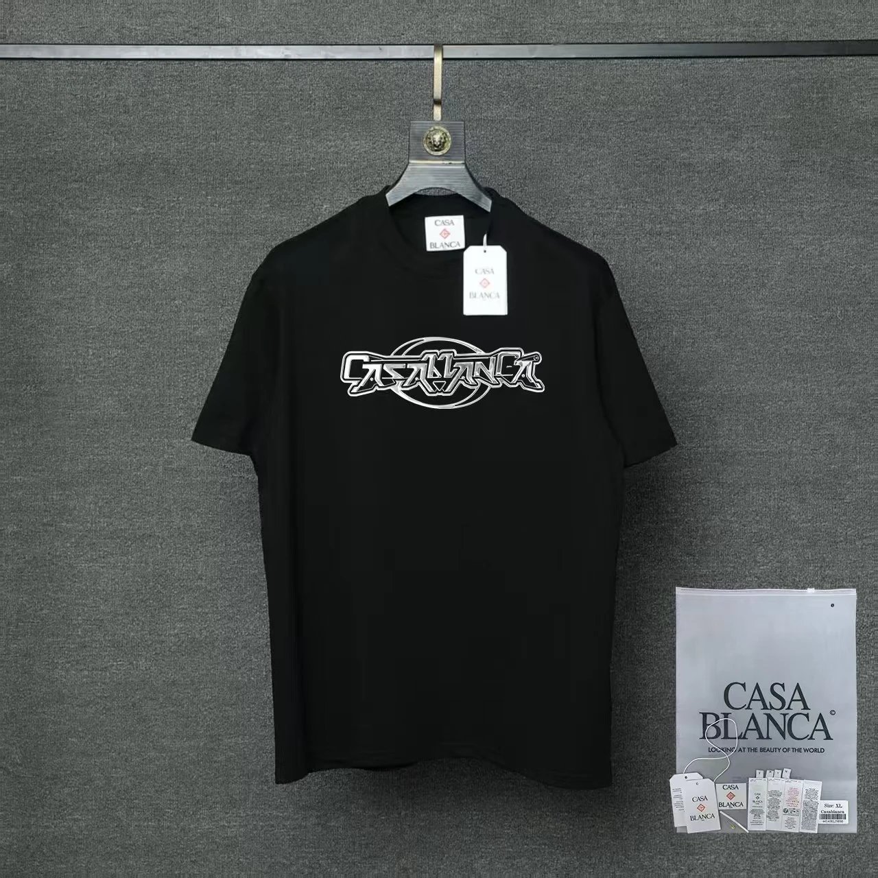 Casablanca T-Shirts Short-Sleeve Graphic Logo T-Shirt — 11 black