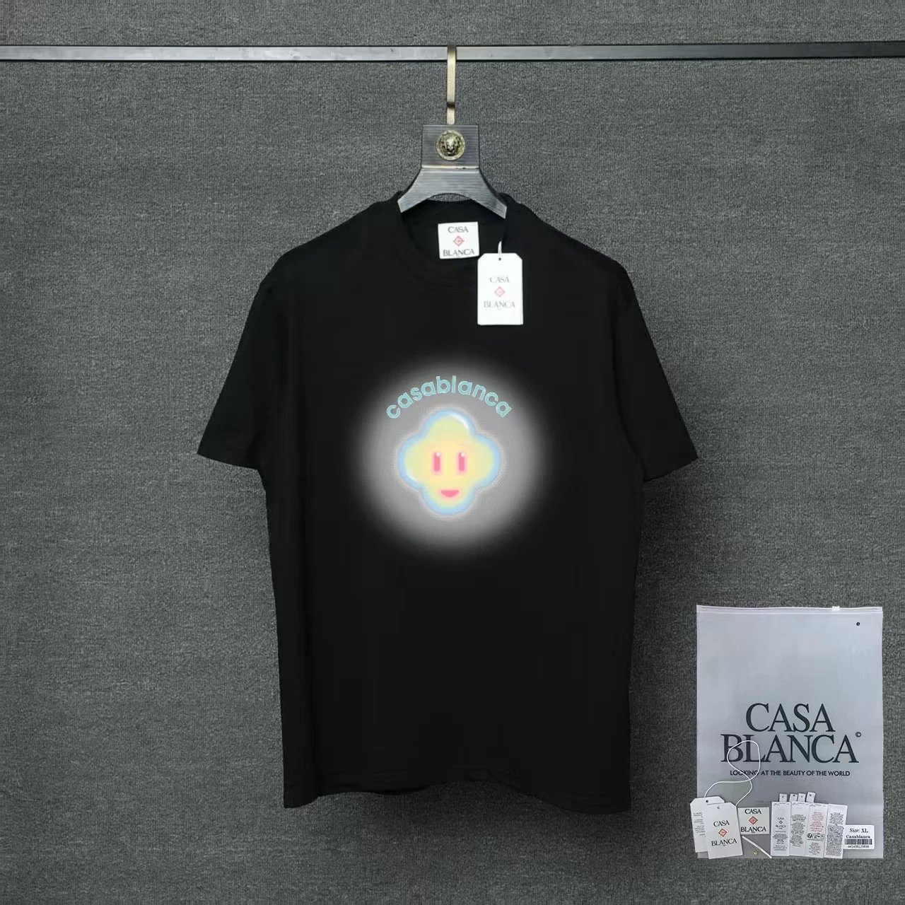 Casablanca T-Shirts Short-Sleeve Logo Patch T-Shirt — 013 black