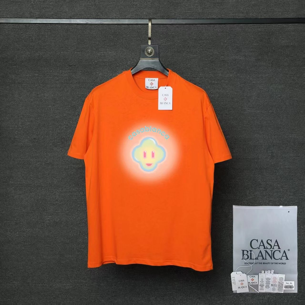 Casablanca T-Shirts Short-Sleeve Logo Patch T-Shirt — 013 Orange
