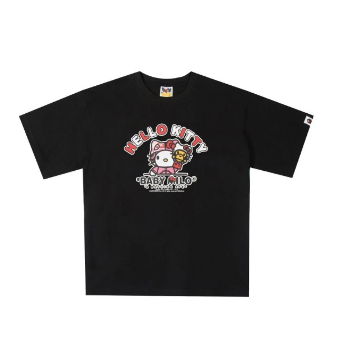 A Bathing Ape T-Shirts Baby Milo Sanrio Character Graphic — Black powder kitty