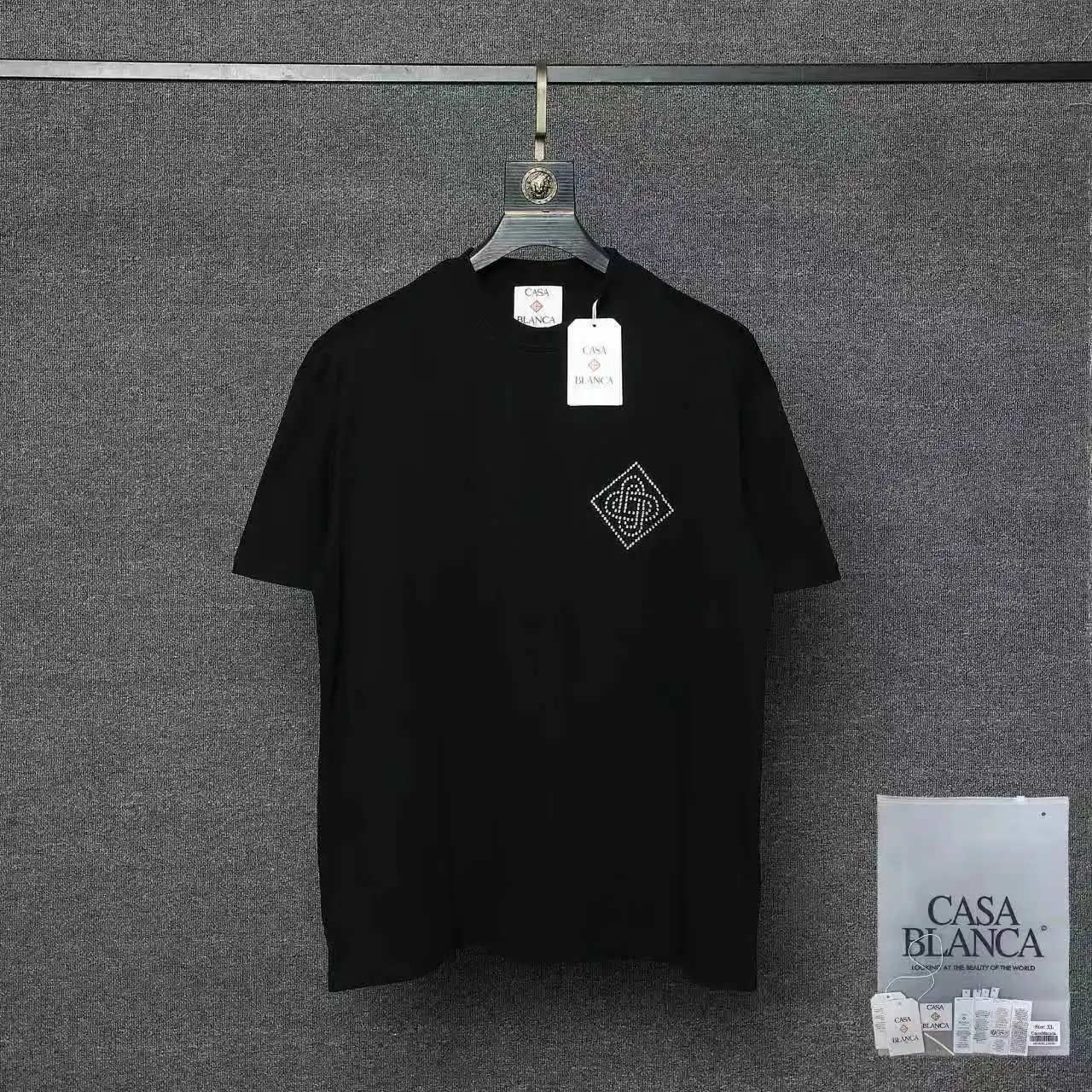 Casablanca T-Shirts Short-Sleeve Logo Patch T-Shirt — 015 Black