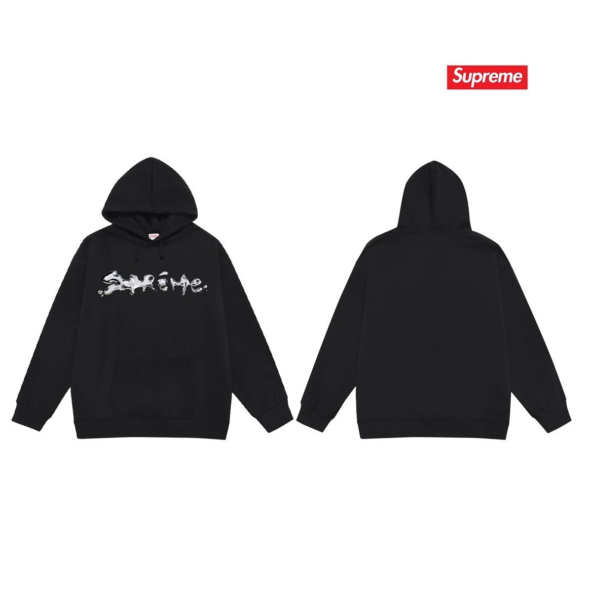Supreme Hoodies & Sweatshirts Dover Street Market car graphic pullover hoodie — S 2186 Black with fleece lining