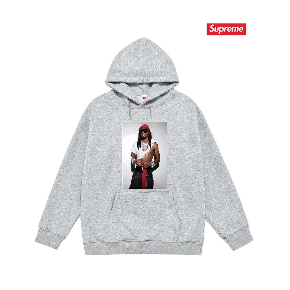 Supreme Hoodies & Sweatshirts Dover Street Market car graphic pullover hoodie — S 2188 Gray with fleece lining