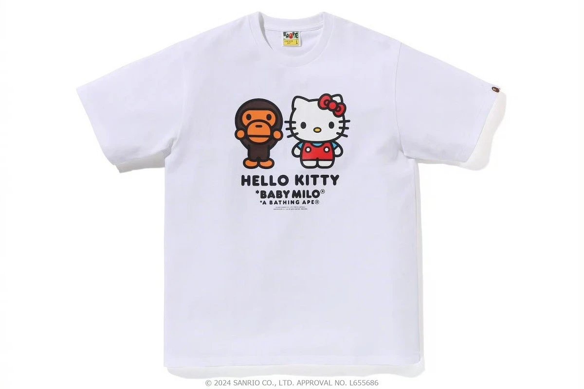 A Bathing Ape T-Shirts Baby Milo Sanrio Character Graphic — kitty