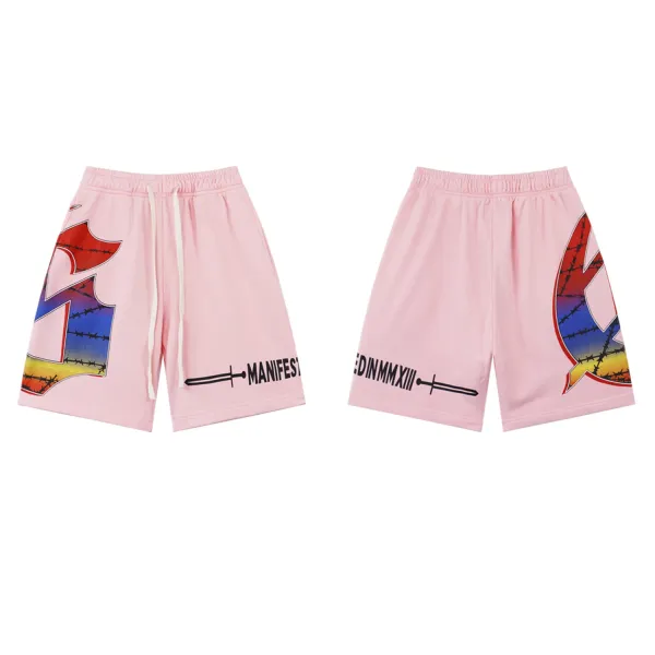 Purple Brand Paint-Splatter Denim Shorts Beige - 26