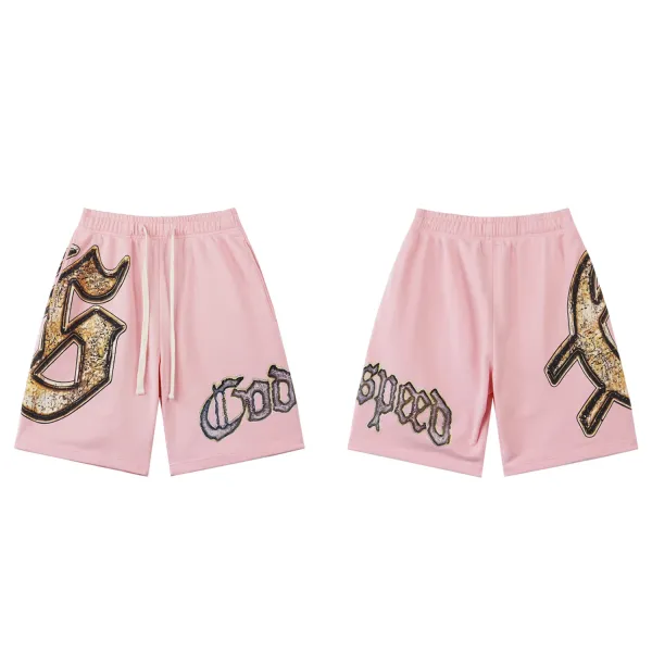 Purple Brand Paint-Splatter Denim Shorts Beige - 21