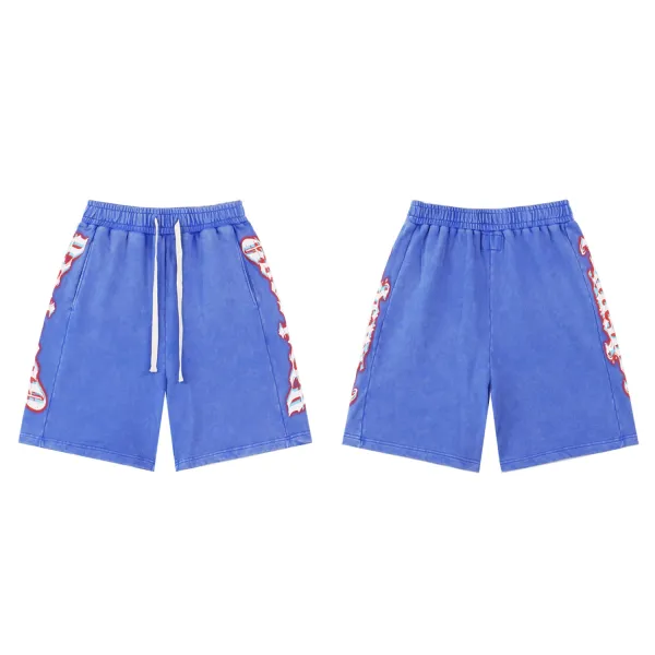 Purple Brand Paint-Splatter Denim Shorts Beige - 12