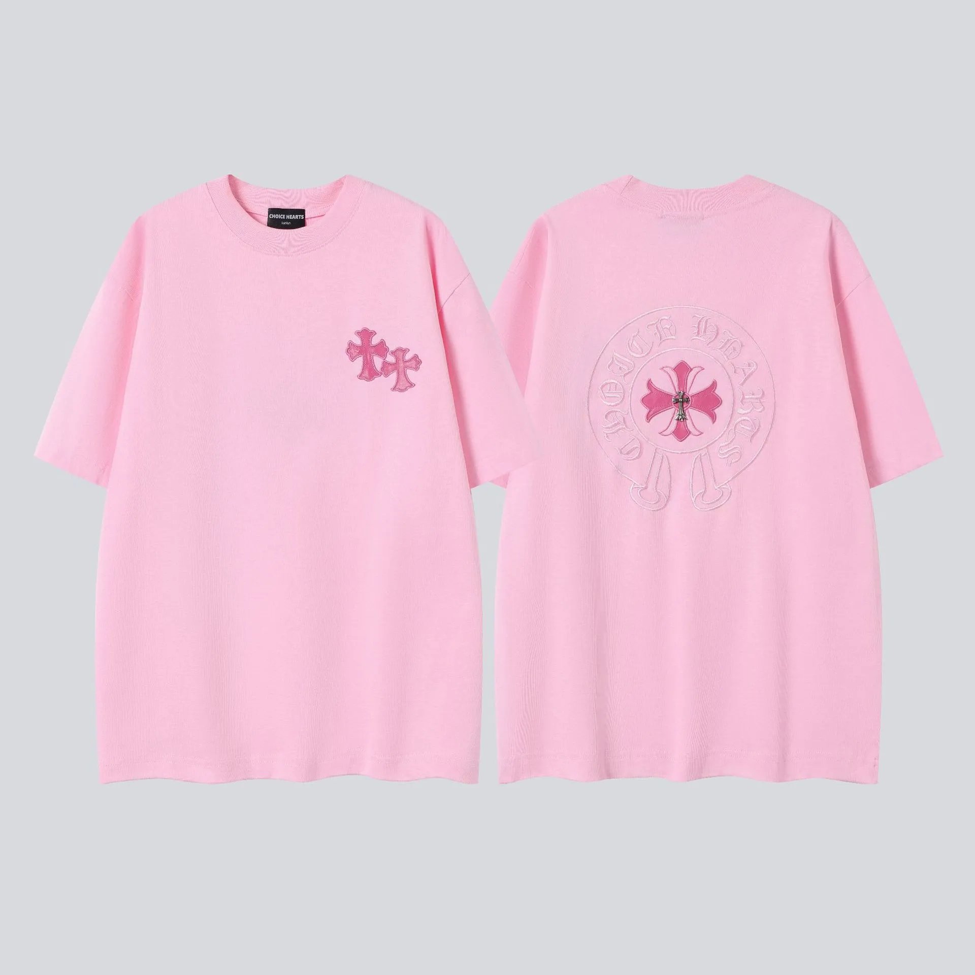 Chrome Hearts Cross Embroidered Distressed White T-Shirt - 39