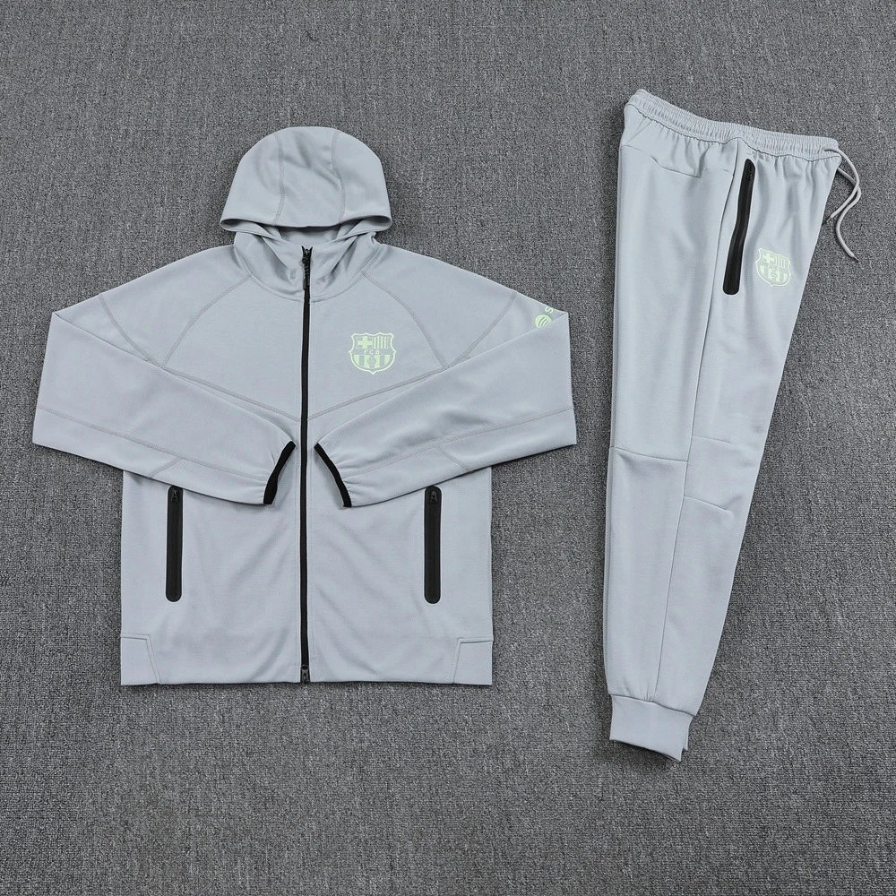Arsenal Tracksuits Football club hooded tracksuit with jogger pants — 25 Barcelona Grey