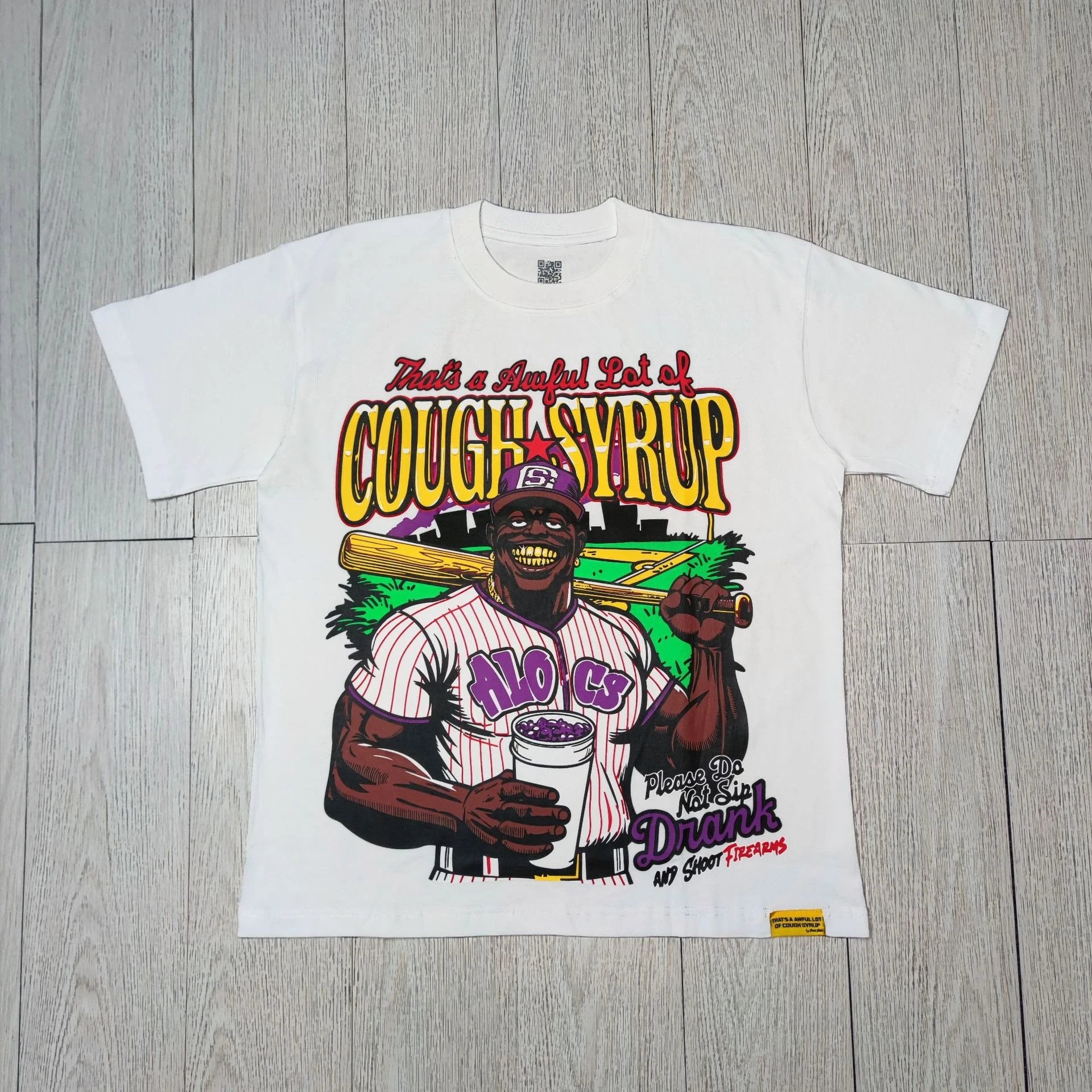 Cough Syrup T-Shirts Graphic Print — 03 White Short-Sleeve