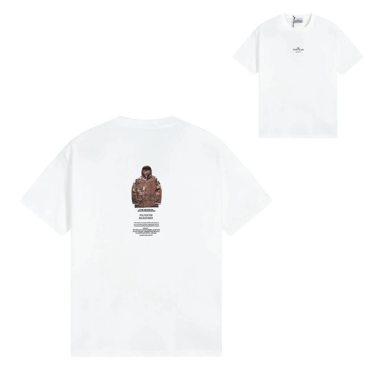 Stone Island T-Shirts Short-Sleeve Graphic Print T-Shirt — G160 White