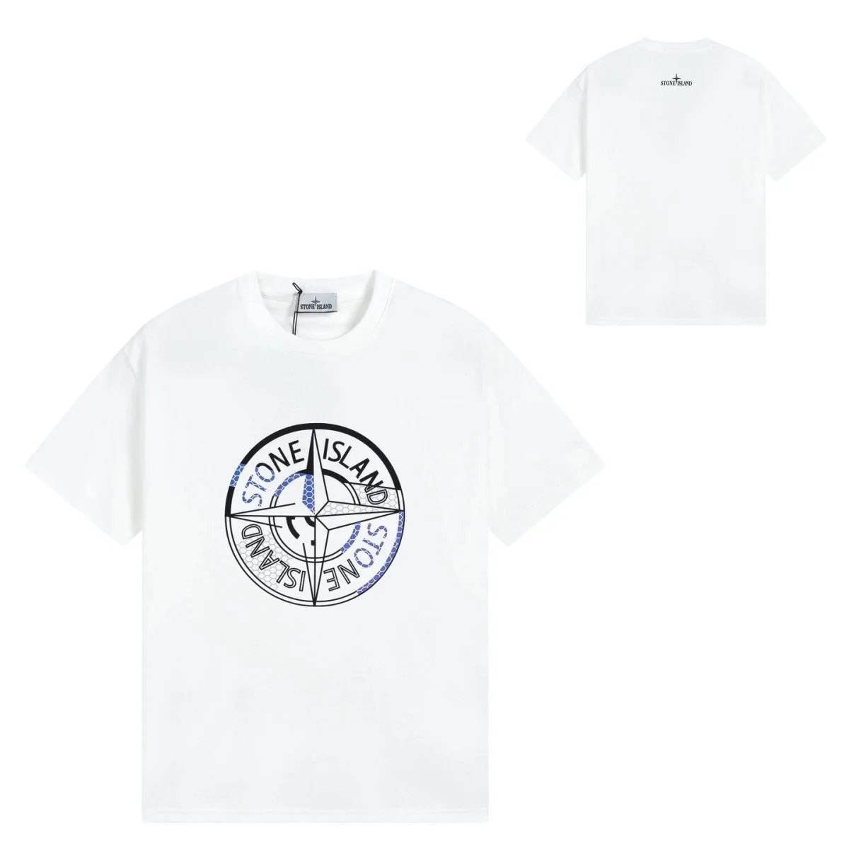 Stone Island T-Shirts Short-Sleeve Graphic Print T-Shirt — G157 White