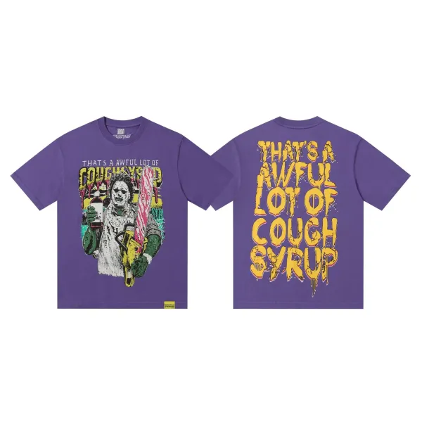 Design That's A Awful Lot Of Cough Syrup Purple Graphic T-Shirt - 1