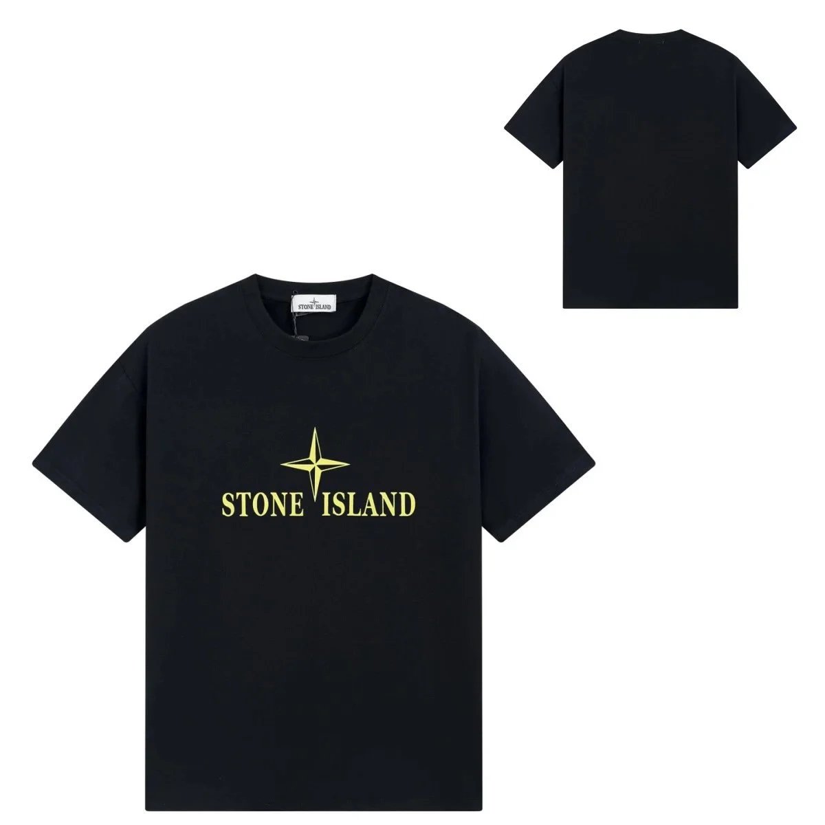 Stone Island T-Shirts Short-Sleeve Graphic Print T-Shirt — G154 Black