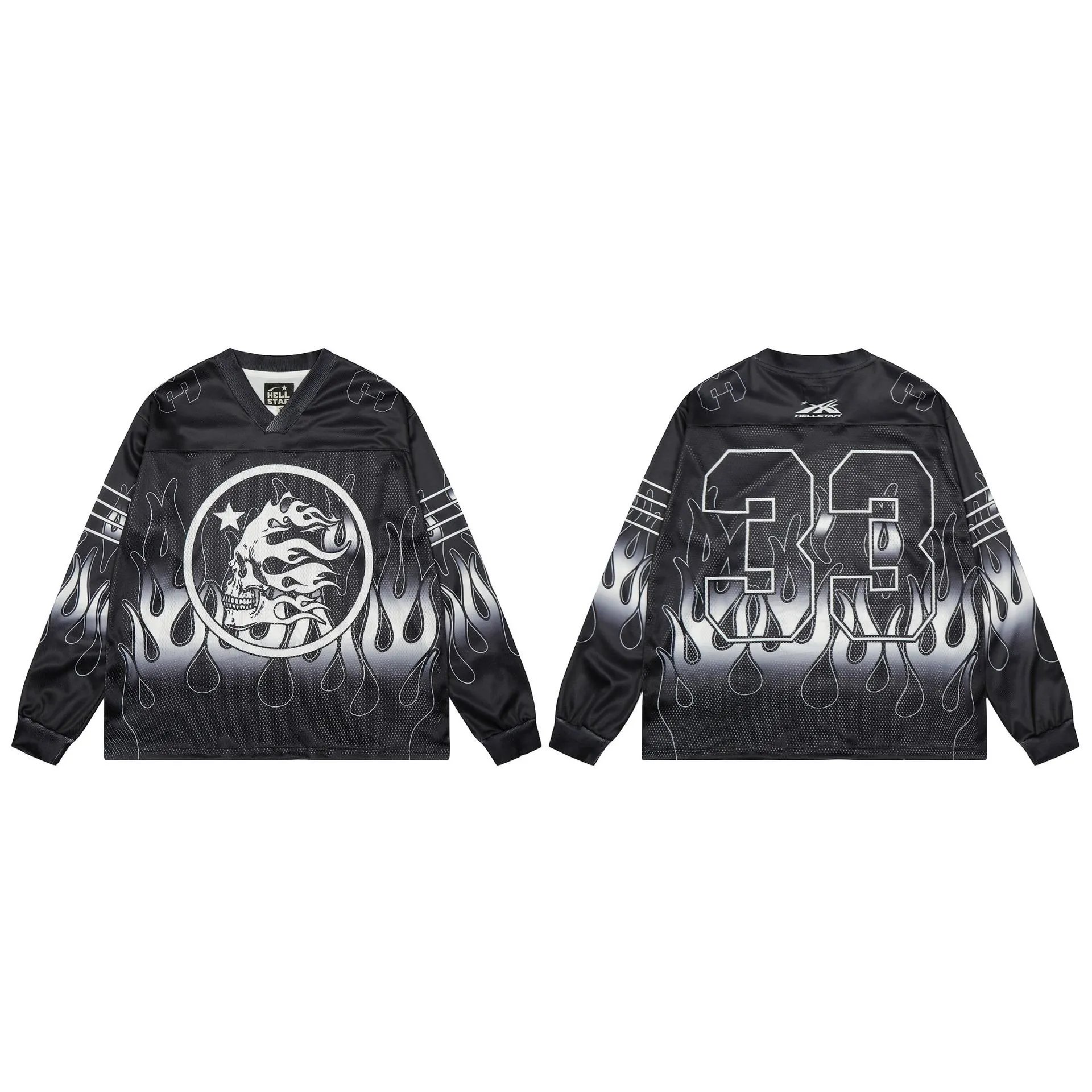 Hellstar T-Shirts Mesh football jersey graphic — SSH 2518 Black