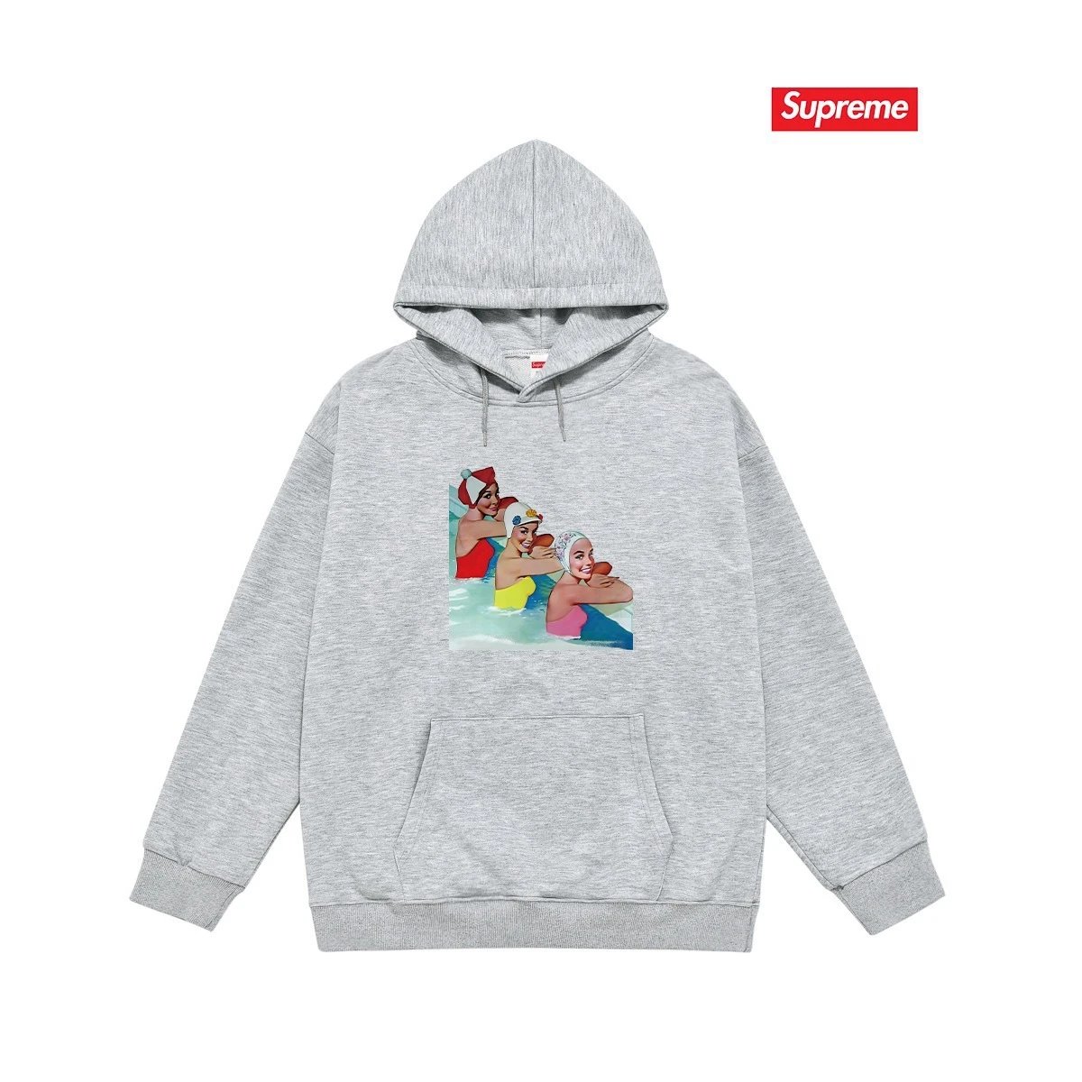 Supreme Hoodies & Sweatshirts Dover Street Market car graphic pullover hoodie — S 2187 Gray with fleece lining