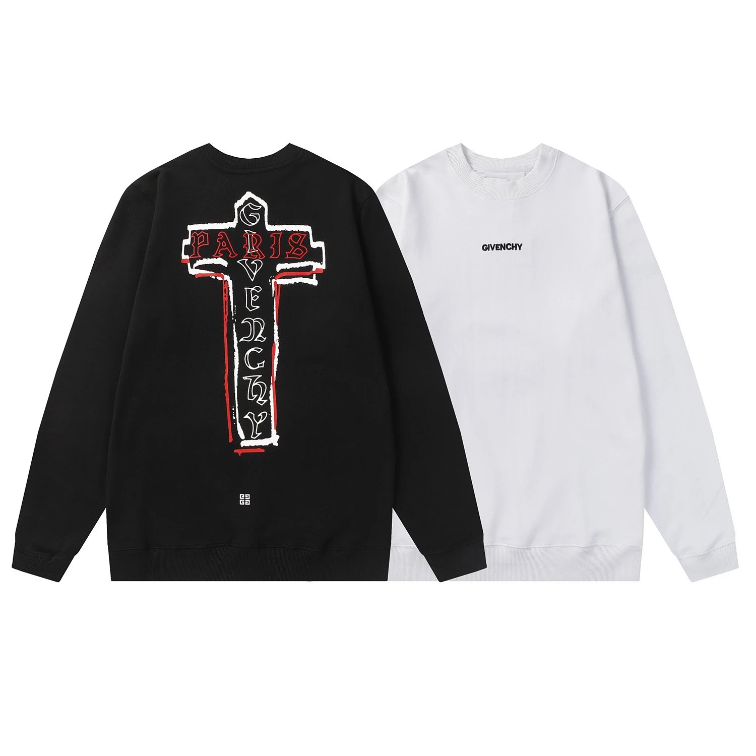Givenchy Logo Print Green 4G Locks Sweatshirt White Hoodie - 21