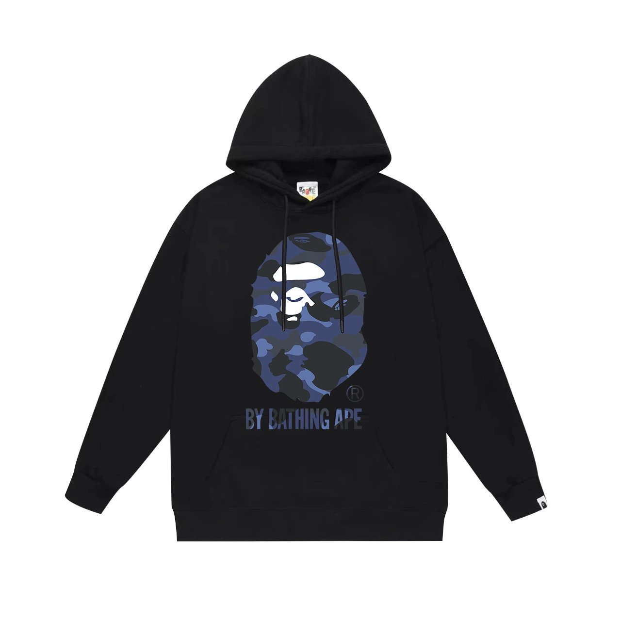 BAPE Hoodies & Sweatshirts Graphic Pullover Hoodie — 645 Black and blue