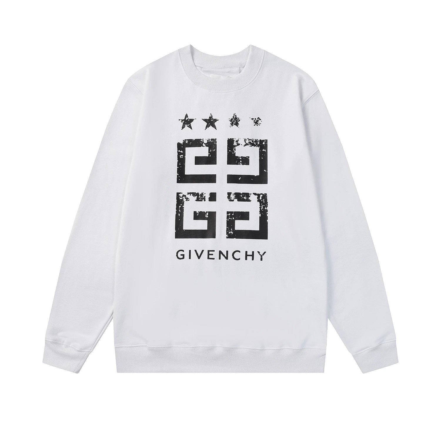 Givenchy Logo Print Green 4G Locks Sweatshirt White Hoodie - 29
