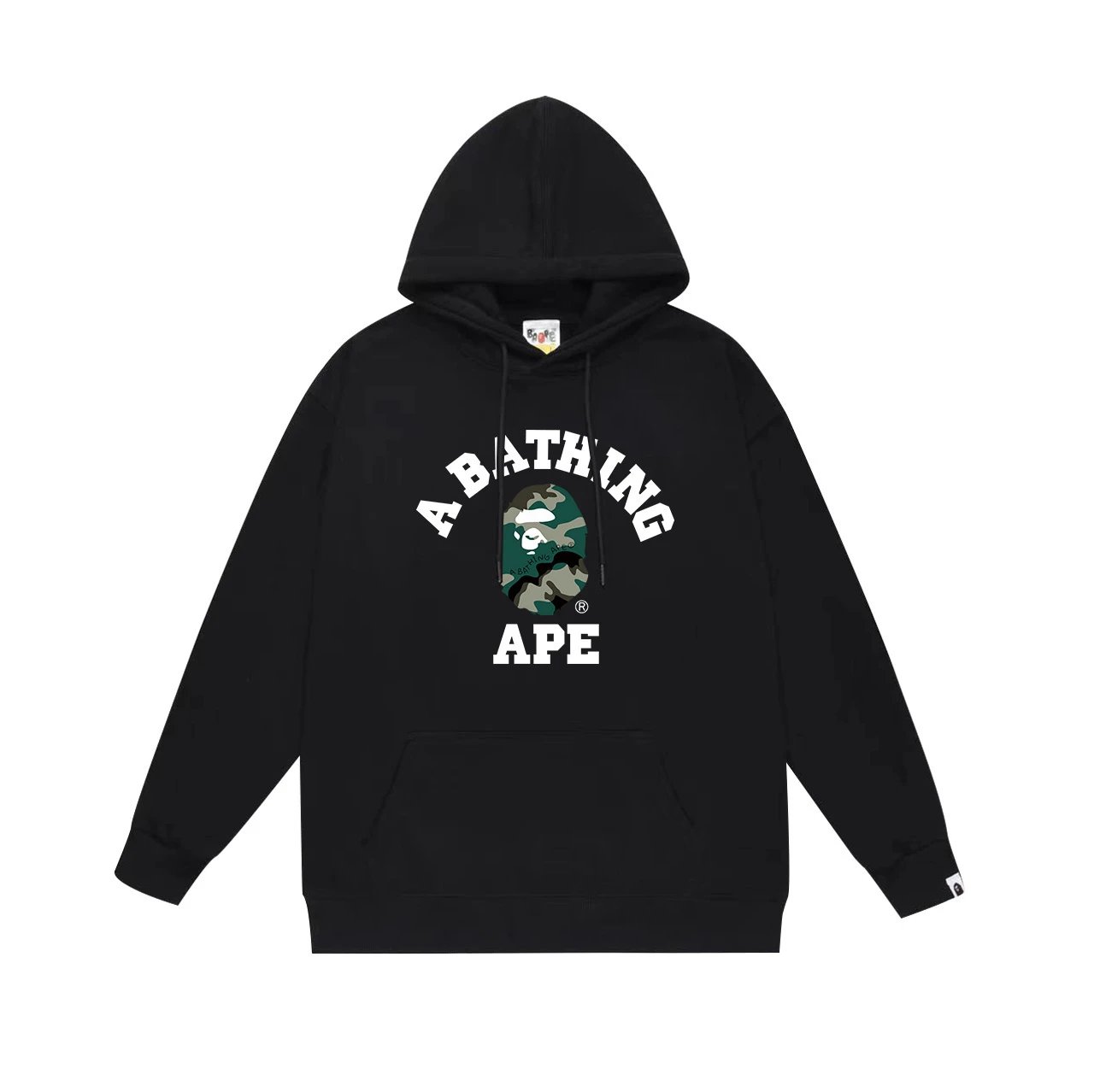 A Bathing Ape Hoodies & Sweatshirts Camo Head Graphic Pullover Hoodie — 658 black