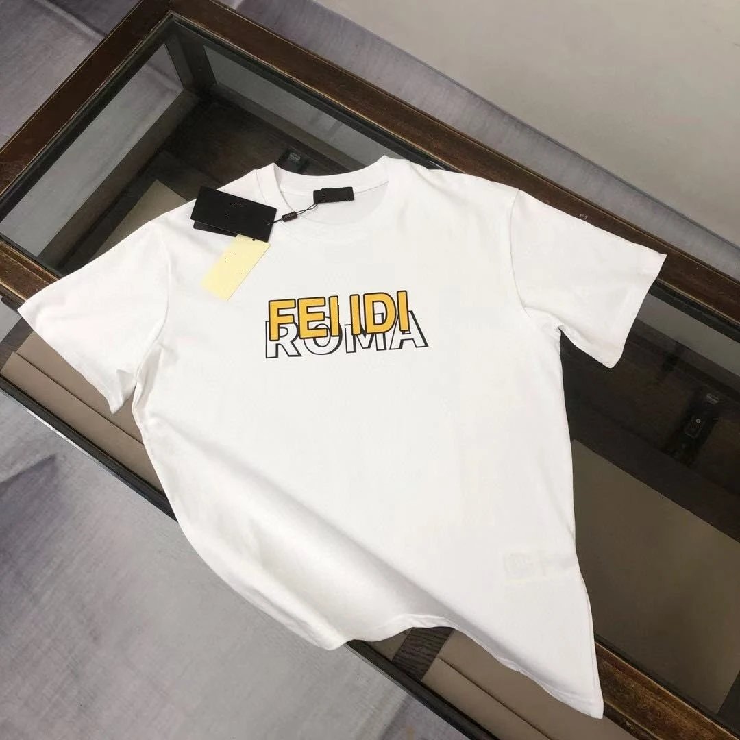 Fendi T-Shirts Short-Sleeve Logo Print — F74