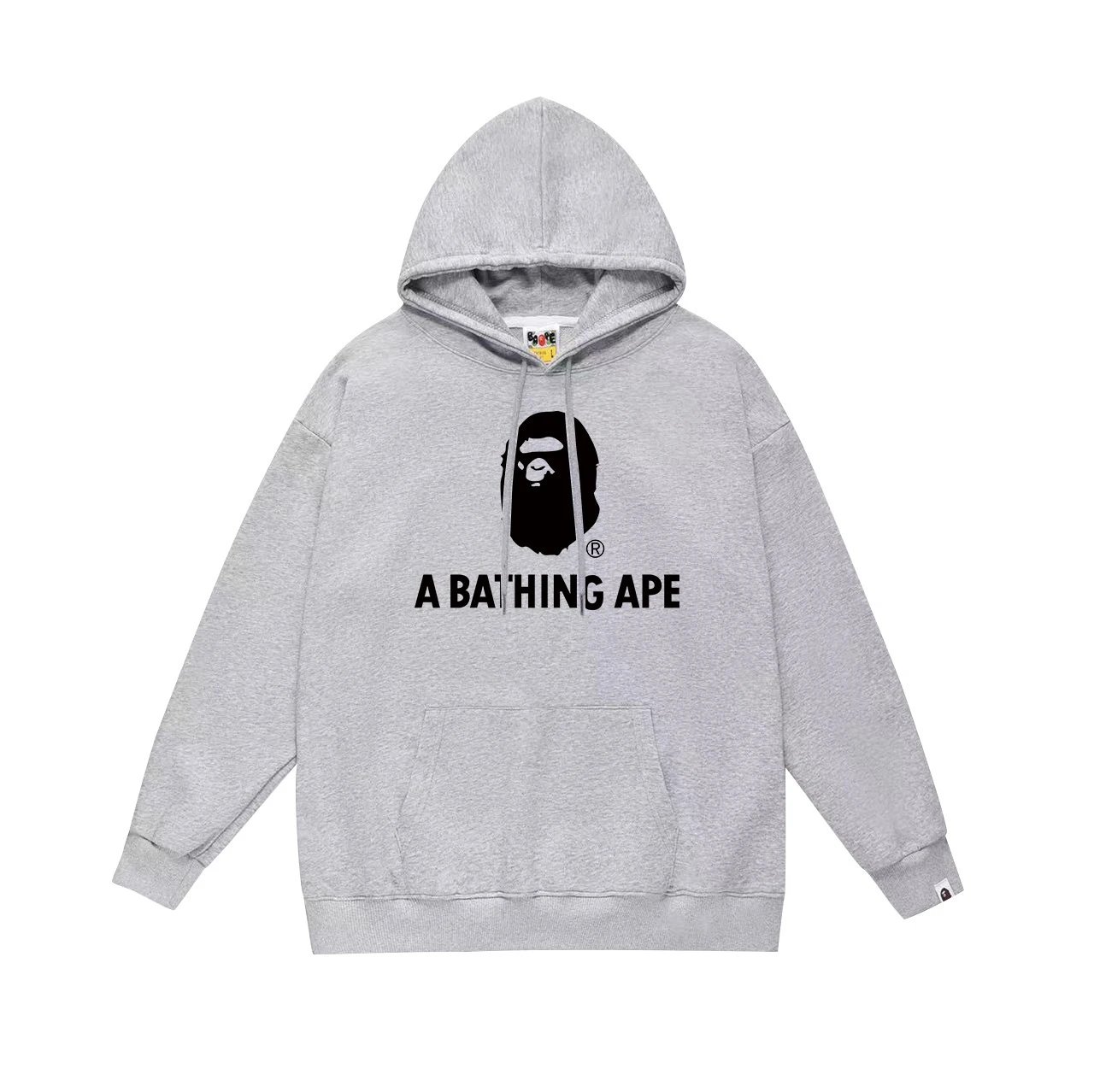 A Bathing Ape Hoodies & Sweatshirts Camo Head Graphic Pullover Hoodie — 663 gray