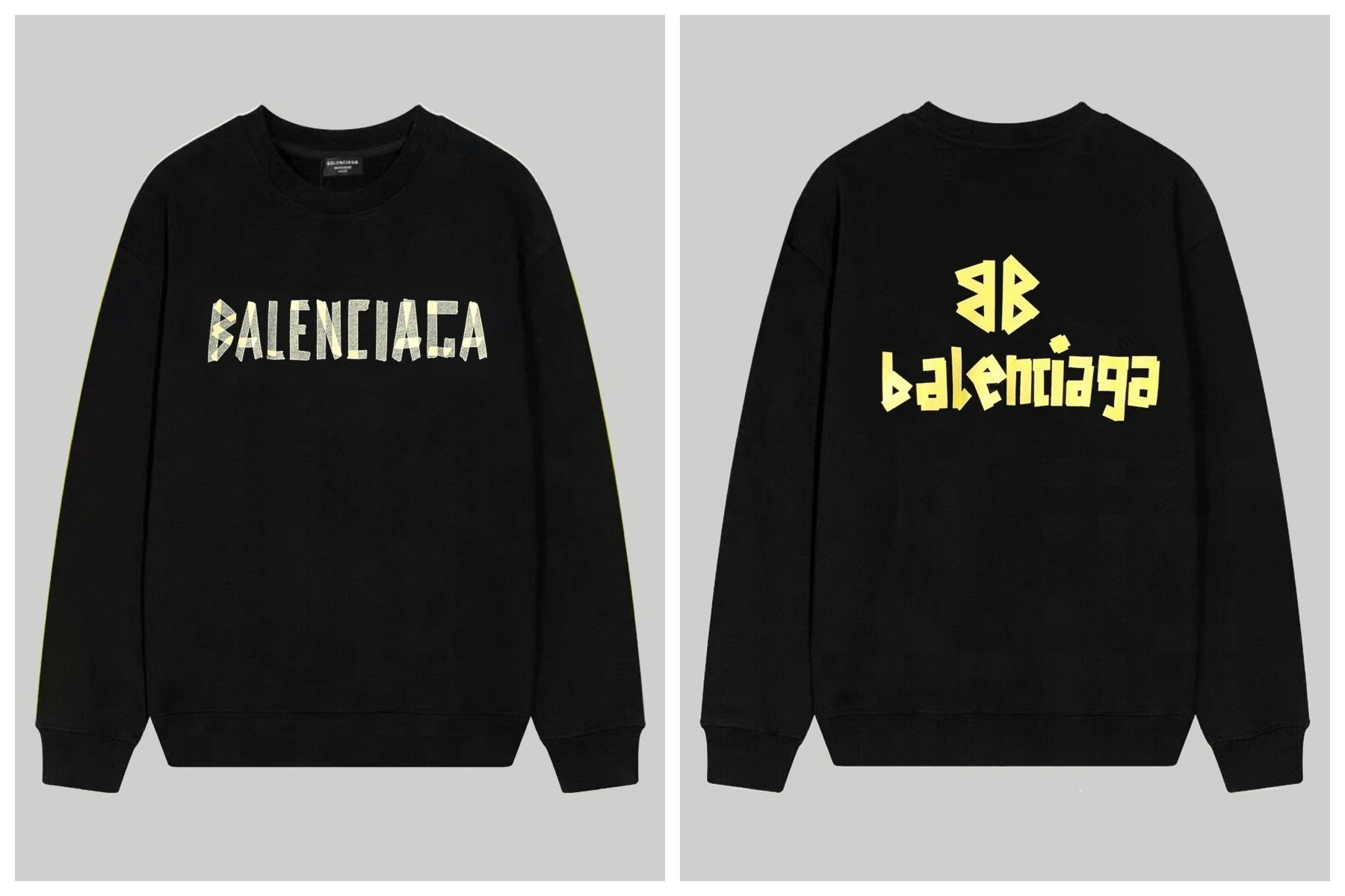 Balenciaga Hoodies & Sweatshirts Crewneck logo-print sweatshirt — 166 black