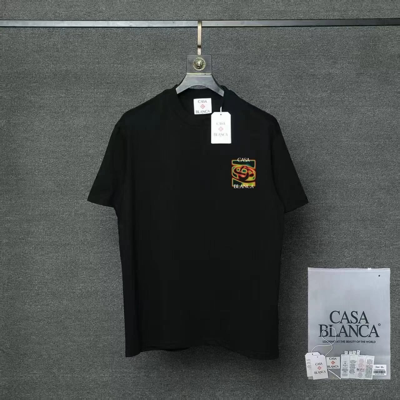Casablanca T-Shirts Short-Sleeve Graphic Logo T-Shirt — 06 Black