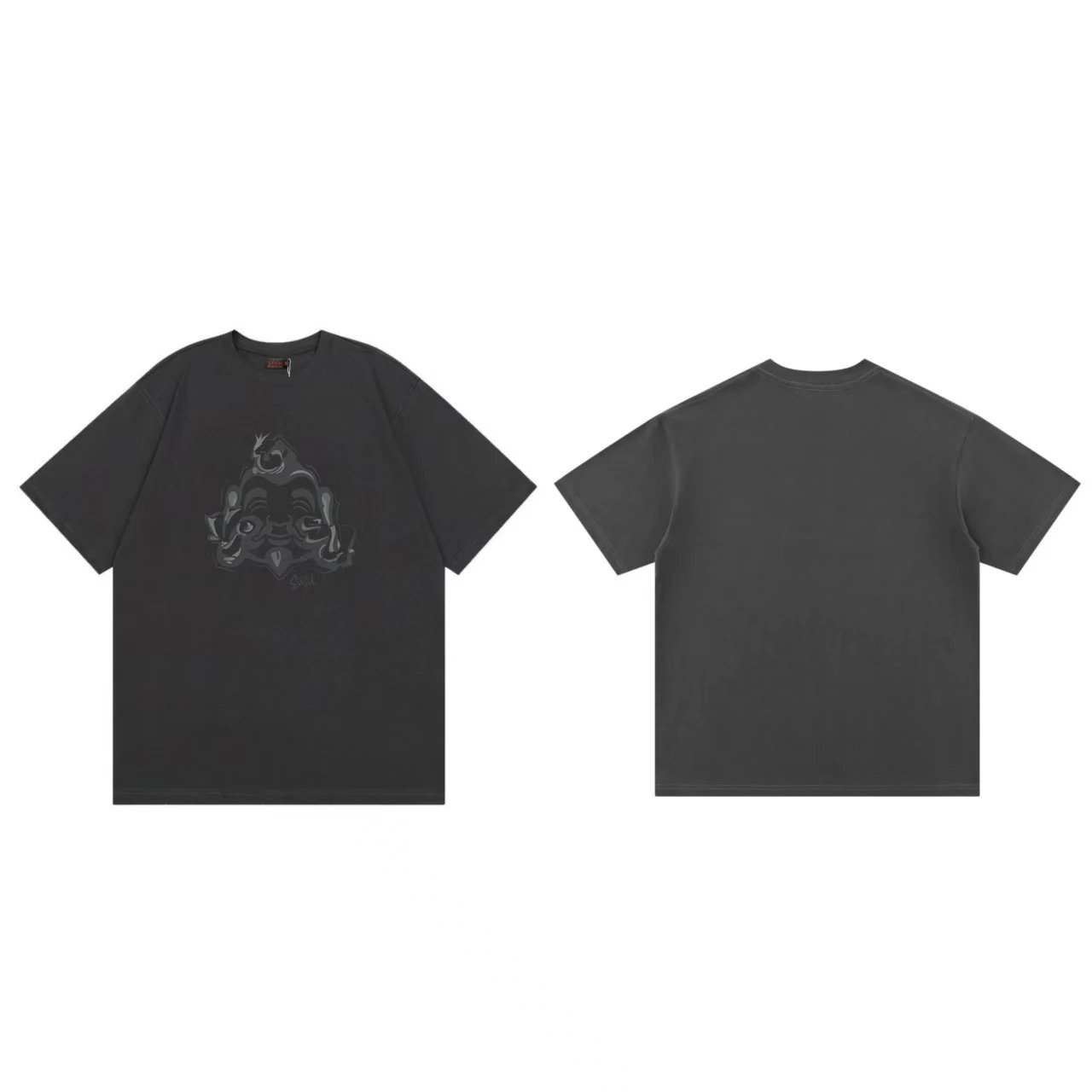Evisu T-Shirts Short-Sleeve Graphic Print T-Shirt — gray F 250