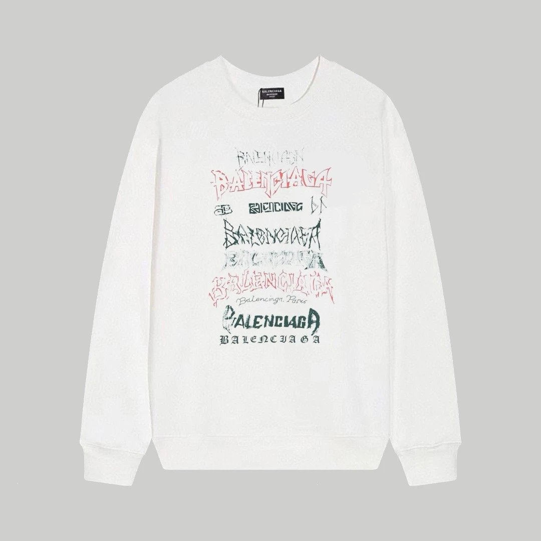 Balenciaga Hoodies & Sweatshirts Crewneck logo-print sweatshirt — 171 white