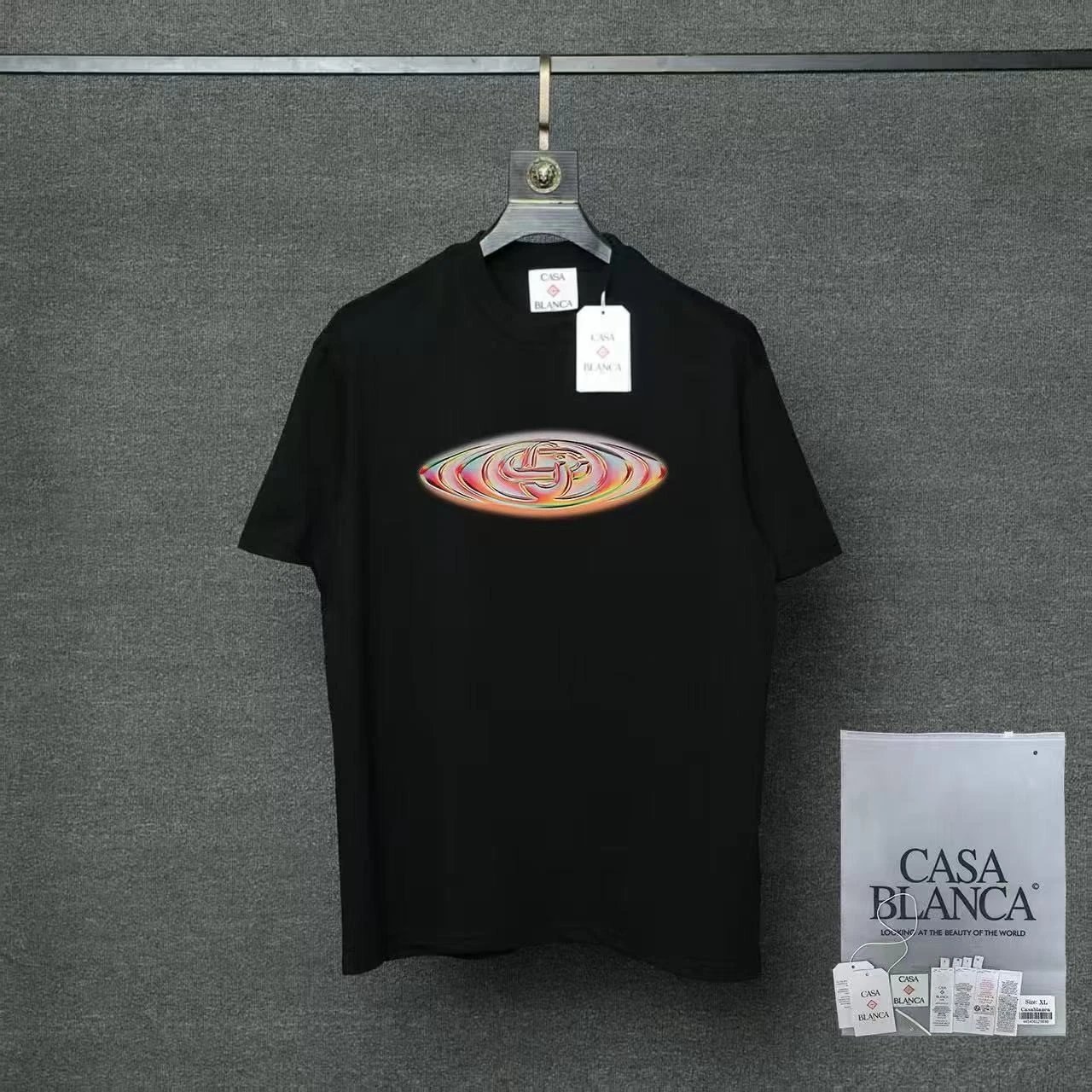 Casablanca T-Shirts Short-Sleeve Graphic Logo T-Shirt — 08 black