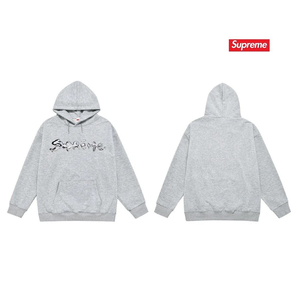 Supreme Hoodies & Sweatshirts Dover Street Market car graphic pullover hoodie — S 2186 Gray with fleece lining