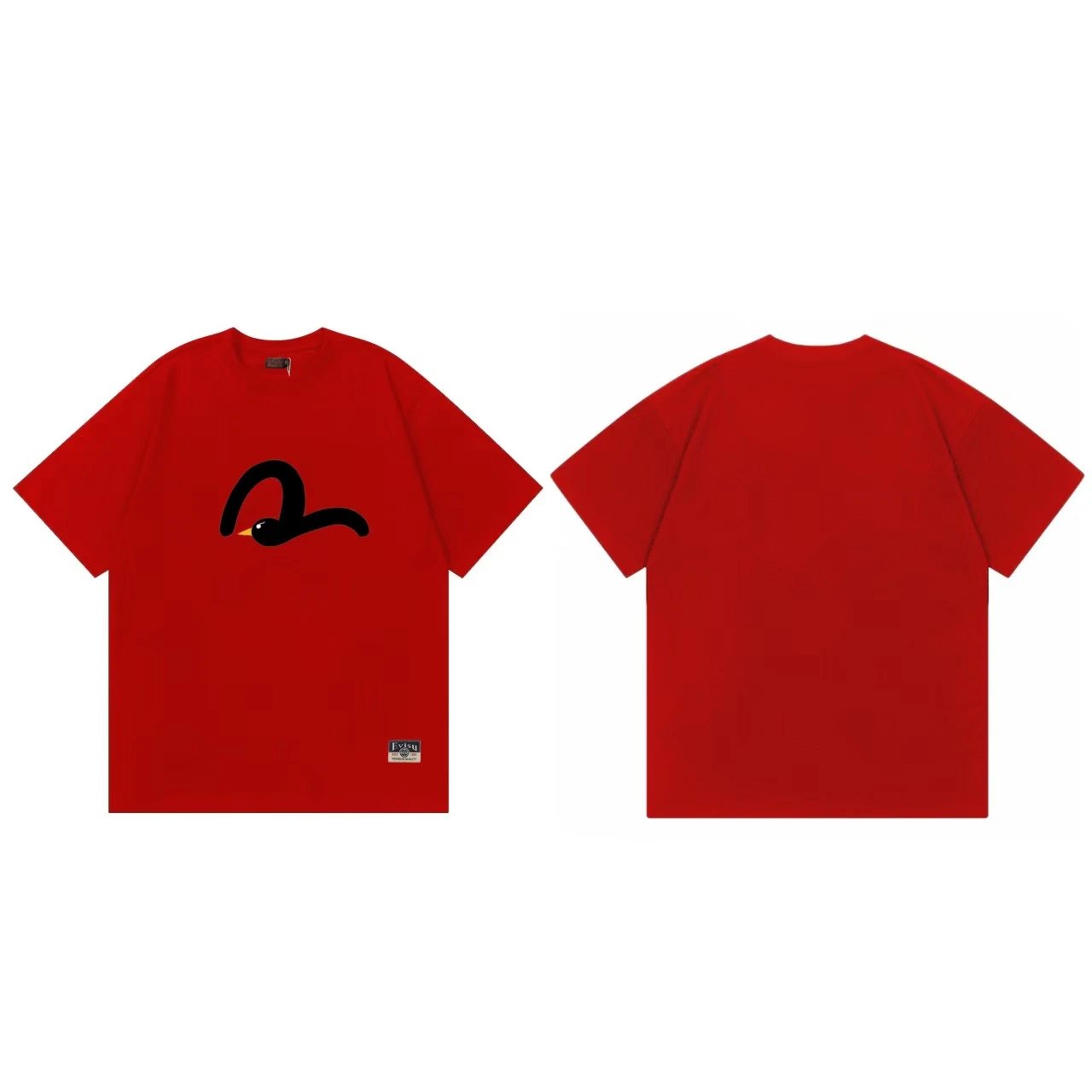Evisu T-Shirts Short-Sleeve Graphic Print T-Shirt — Red F 239