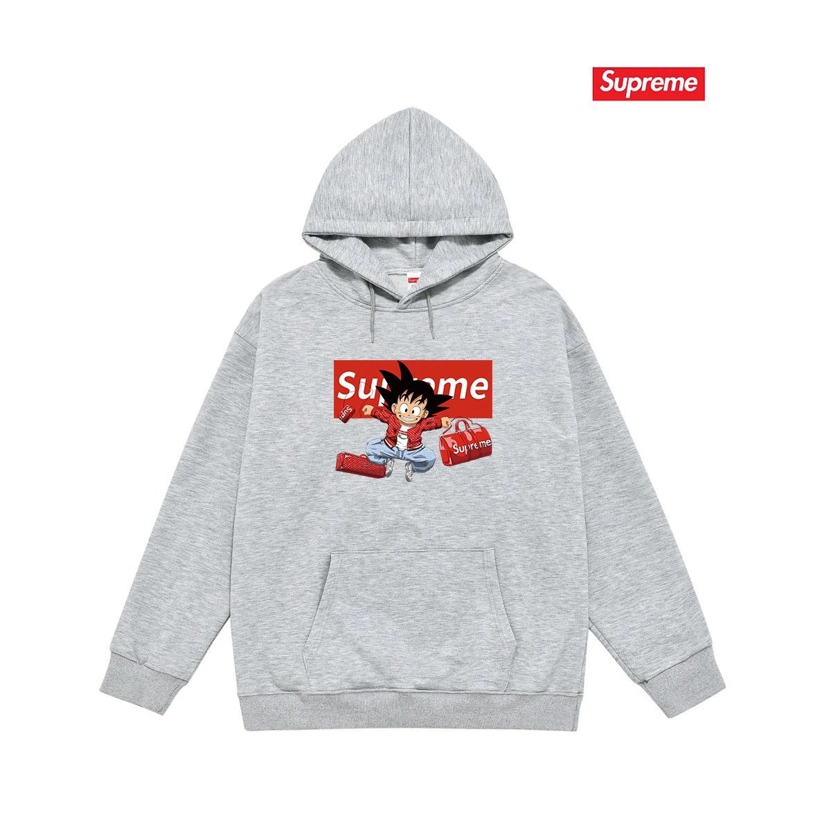 Supreme Hoodies & Sweatshirts Hooded sweatshirt with Stüssy graphic and kangaroo pocket — 2238 Gray with fleece lining
