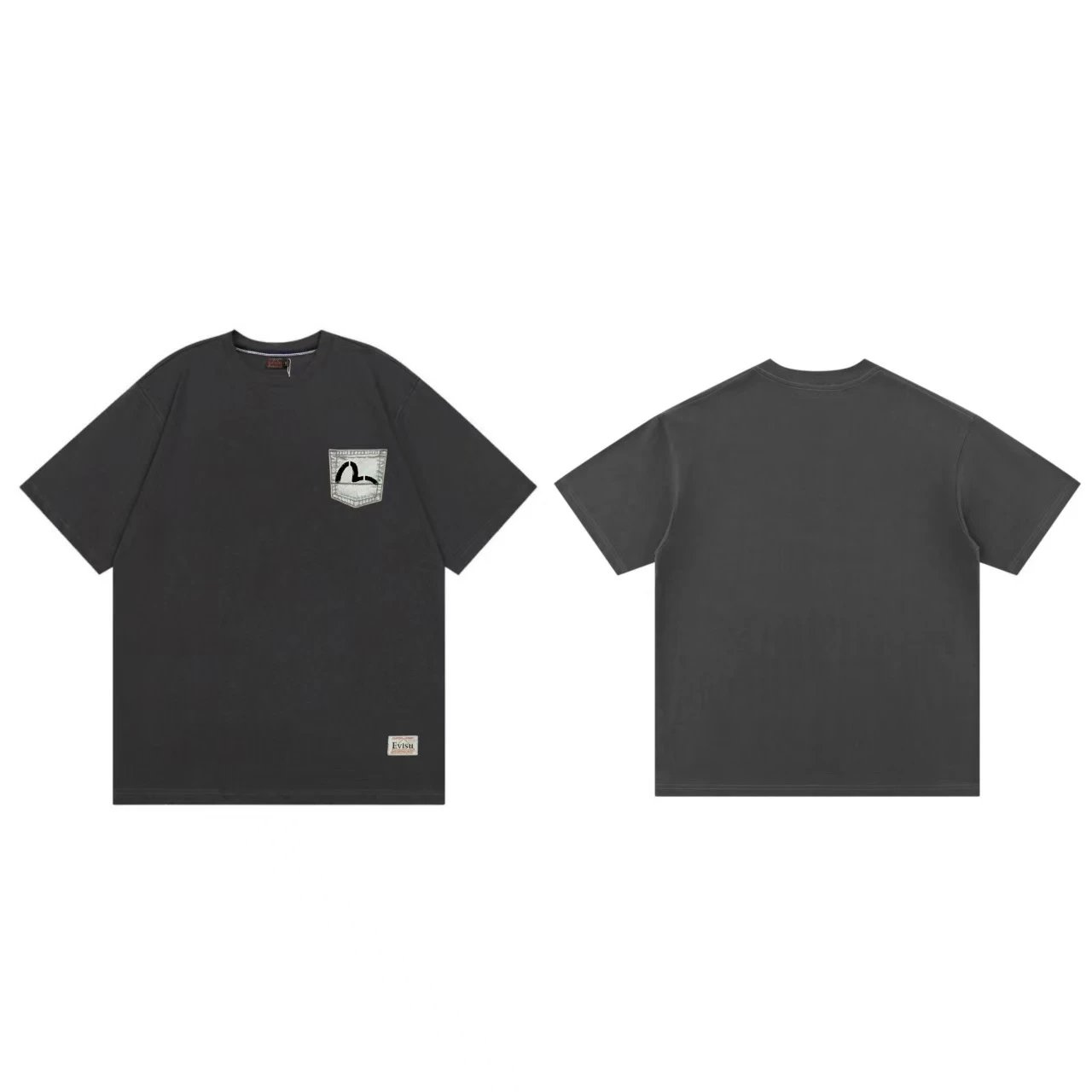 Evisu T-Shirts Short-Sleeve Graphic T-Shirt — gray F 232