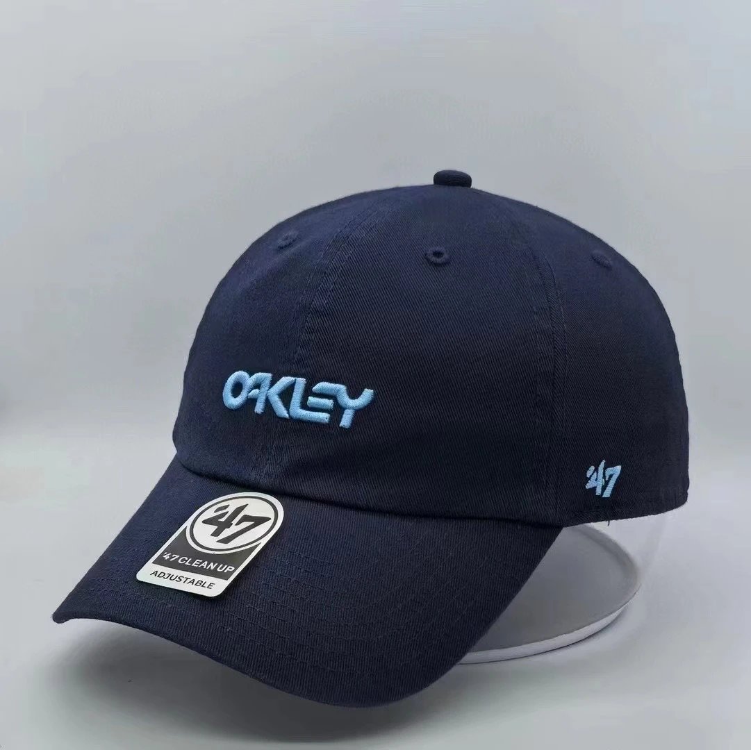 Oakley Hats Baseball Cap with Embroidered Ellipse Logo — OF Washed blue