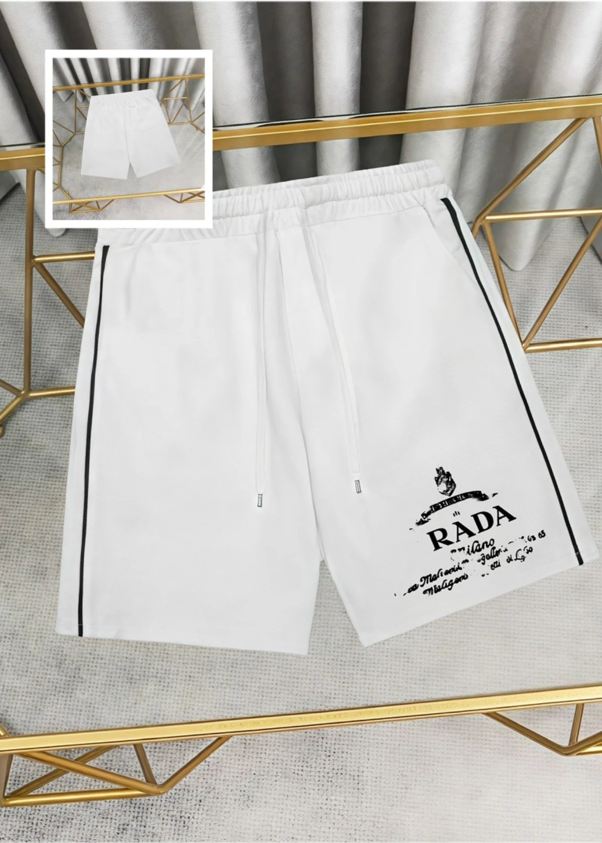 Prada T-Shirts Crew-neck T-shirt with triangular logo plaque — White. letter LOGO Printed pattern 01