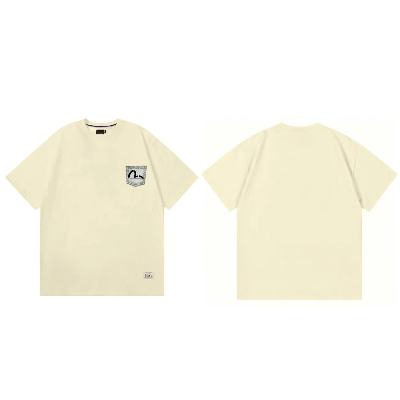 Evisu T-Shirts Short-Sleeve Graphic T-Shirt — Apricot color F 232