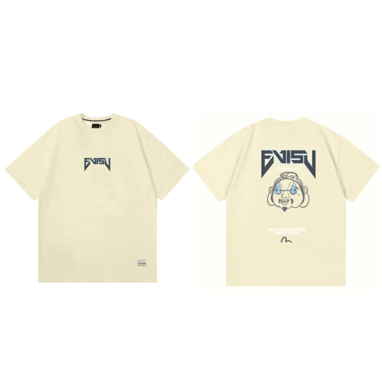 Evisu T-Shirts Short-Sleeve Graphic T-Shirt — Apricot color F 230