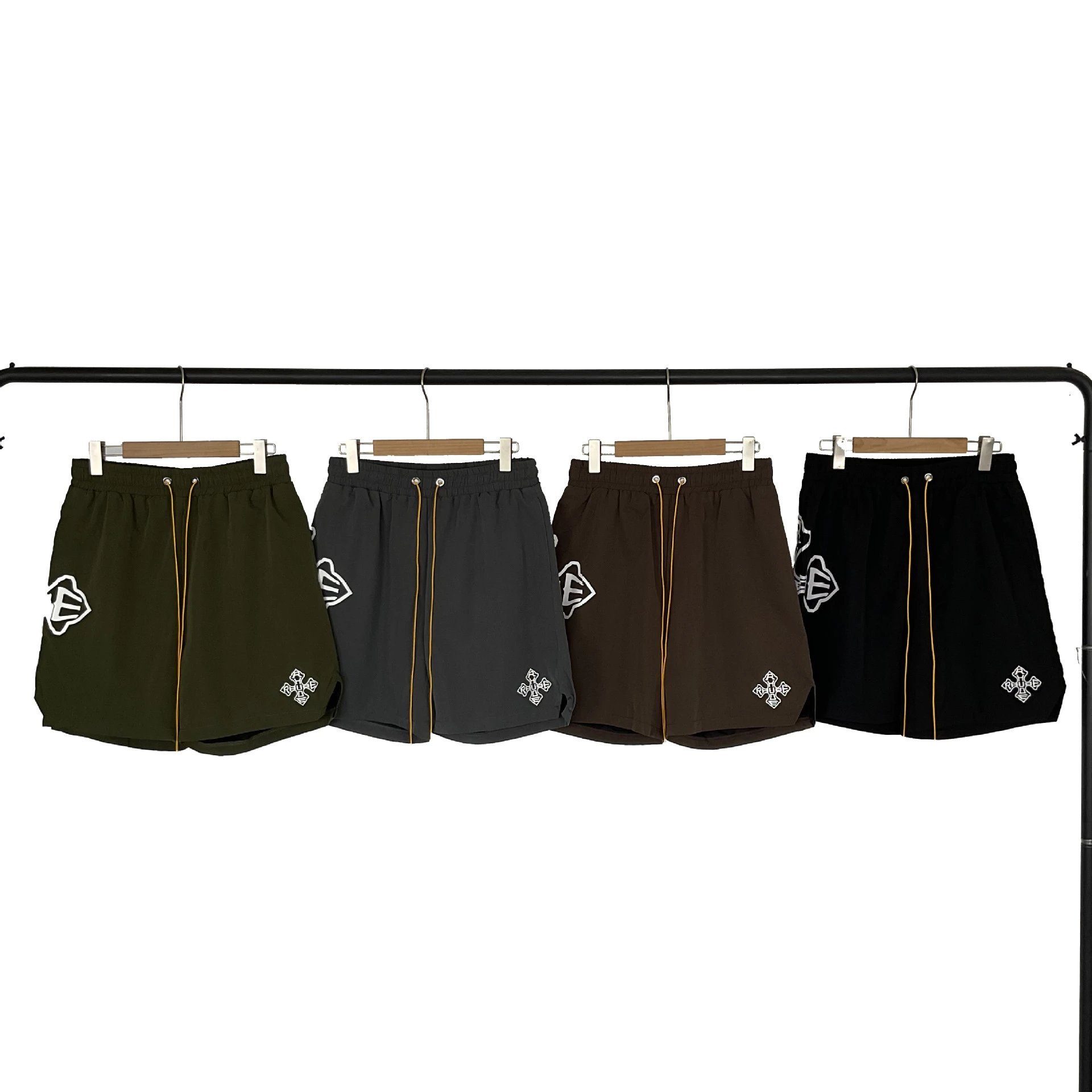 Rhude Cross Logo Swim Shorts Army Green - 4