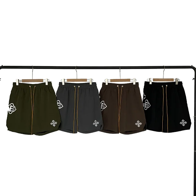 Rhude Shorts Nylon with New Era Graphic Print and Contrast Drawstring product detail image 3