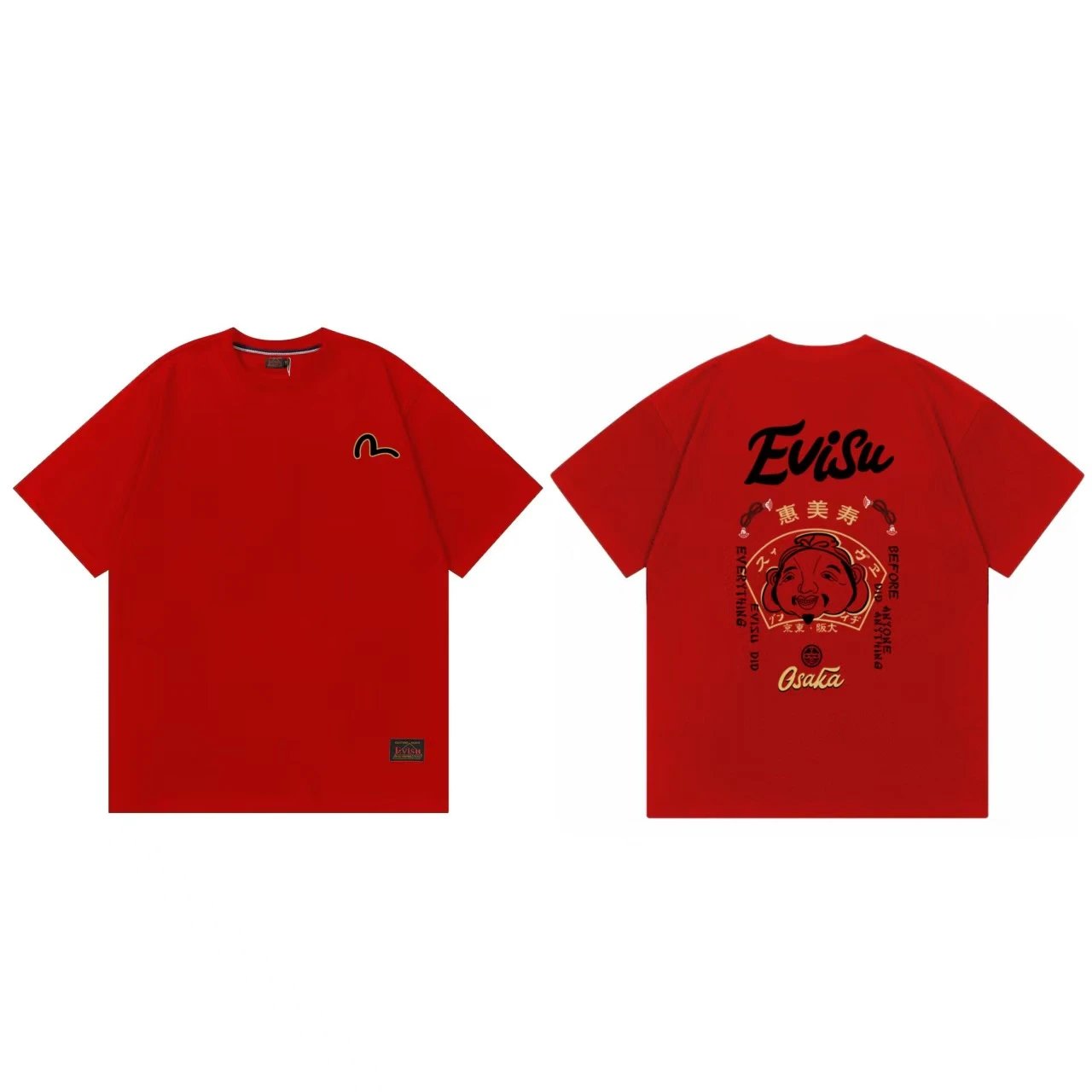 Evisu T-Shirts Short-Sleeve Graphic T-Shirt — Red F 229