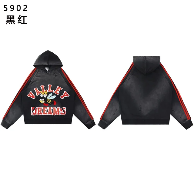 Vale Forever Matching Sets Bee graphic striped hoodie and sweatpants set product detail image 1