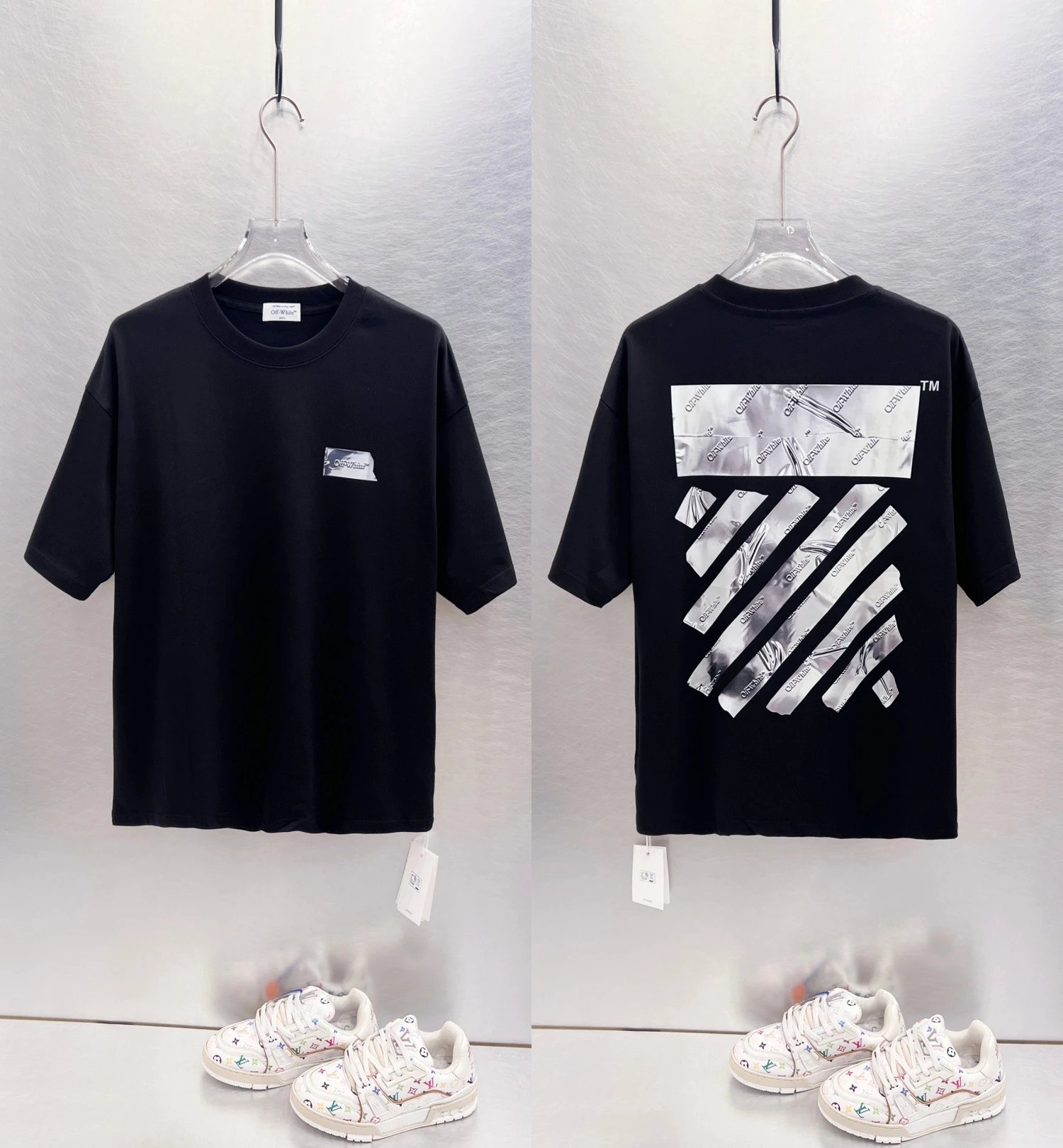 Off-White T-Shirts Graphic-print crew-neck — Black 9628