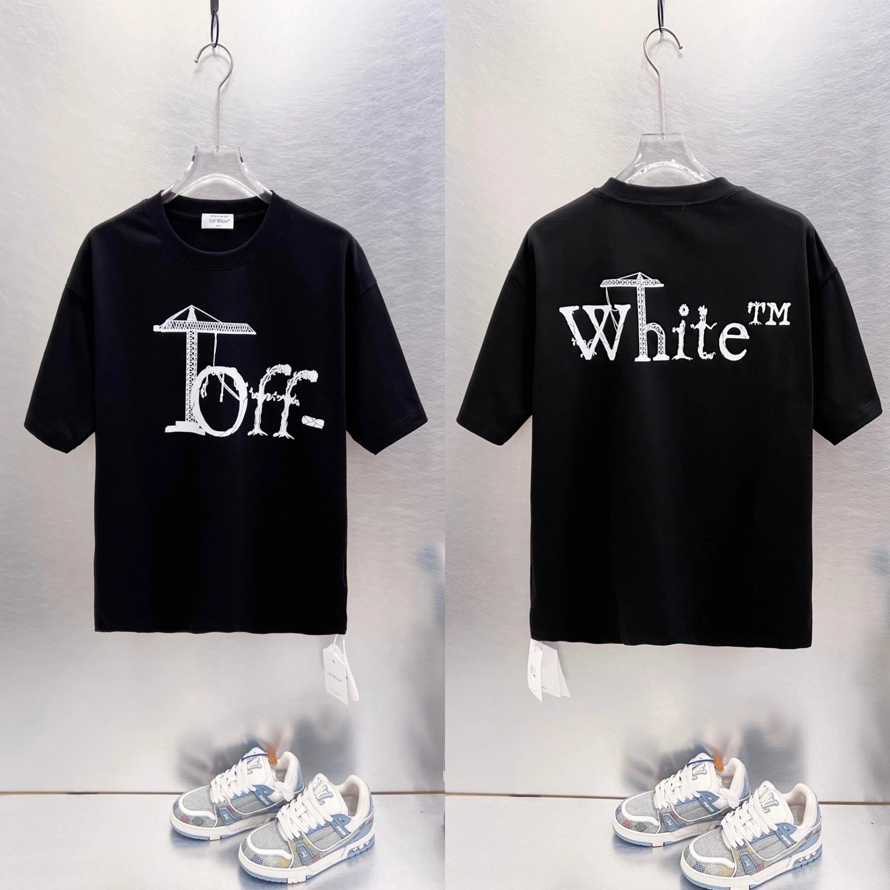 Off-White T-Shirts Graphic-print crew-neck — Black 9656