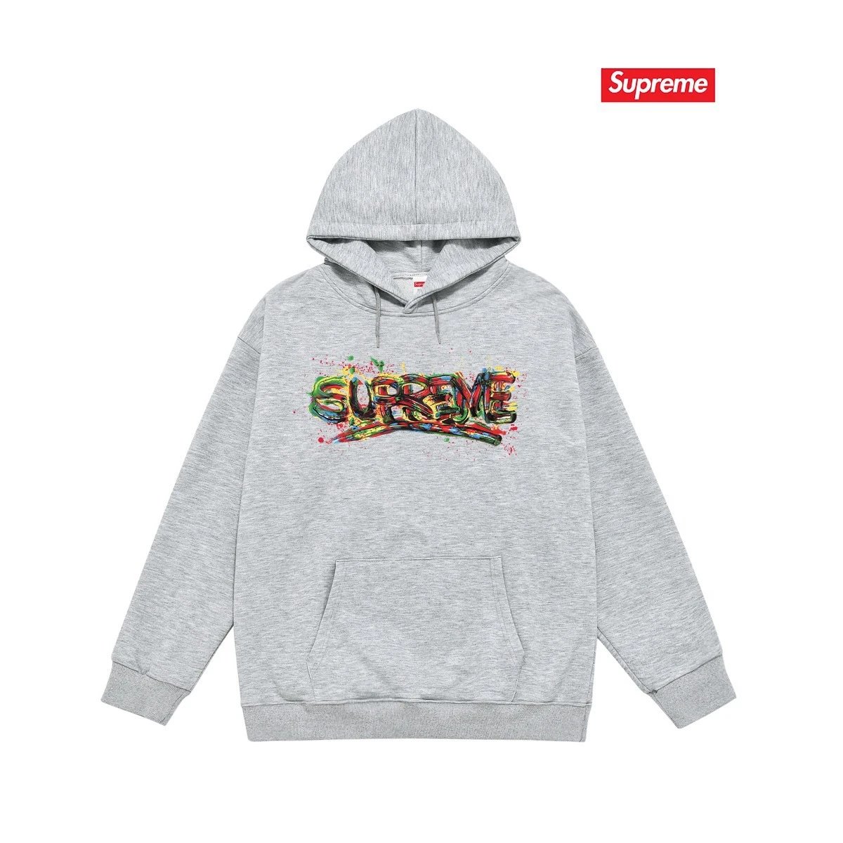 Supreme Hoodies & Sweatshirts Graphic Print Hoodie — S 2224 gray